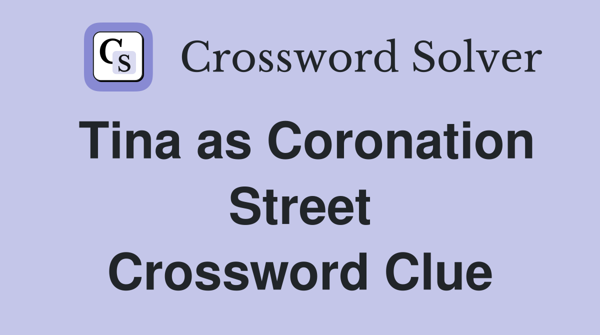 Tina as Coronation Street